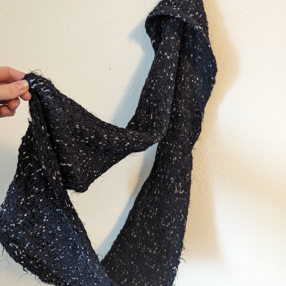 Black and Gray Speckled Infinity Scarf